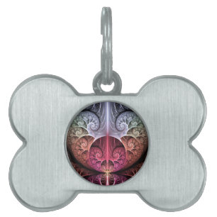 Placa Para Mascotas Latido, Arte fractal de fantasía surrealista abstr