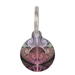 Placa Para Mascotas Latido, Arte fractal de fantasía surrealista abstr