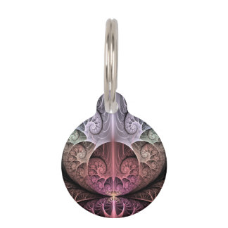 Placa Para Mascotas Latido, Arte fractal de fantasía surrealista abstr