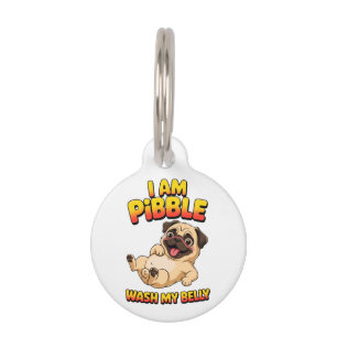 Placa Para Mascotas Lavo Mi Barriga Soy Pibble