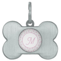 Lazo acuarela rosa Coquette Frilly con monograma 