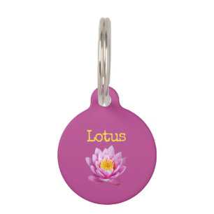 Placa Para Mascotas Lazo de flores amarillas rosadas