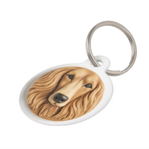 Placa Para Mascotas Lebrel Afgano Inspirado en 3D