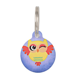 Placa Para Mascotas Lechuza Winking