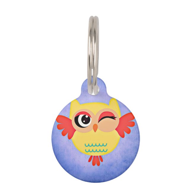 Placa Para Mascotas Lechuza Winking (Anverso)