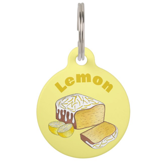 Placa Para Mascotas Lemon Drizzle Pound Cake Loaf British Baking Food (Anverso)