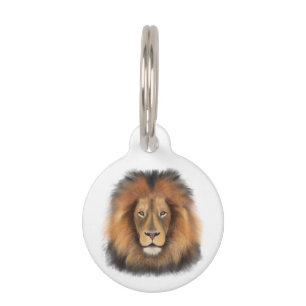 Placa Para Mascotas león acuarela Leo rey safari animal selva gato 
