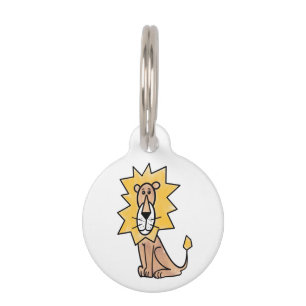Placa Para Mascotas león de dibujos animados lindo niños retro safari