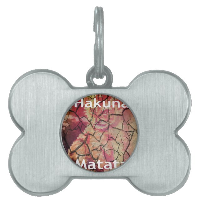 Placa Para Mascotas León elegante terrenal: Diseño texturado de Hakuna (Frente)