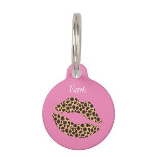 Placa Para Mascotas Leopard Spots Lipstick Kiss Thunder_Cove