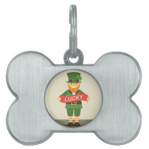 Placa Para Mascotas leprechaun afortunado