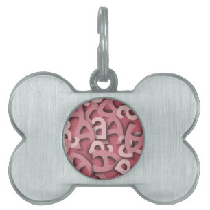 Placa Para Mascotas Letra A Rosa