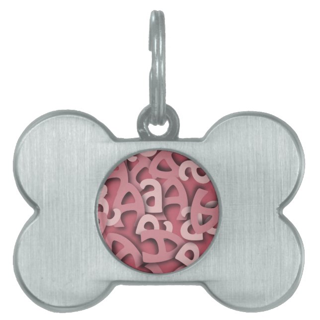Placa Para Mascotas Letra A Rosa (Frente)