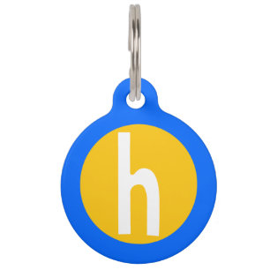 Placa Para Mascotas Letra gráfica minúscula h Personalizado inicial