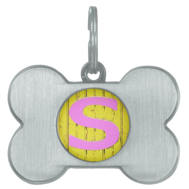 Placa Para Mascotas Letra s (Frente)