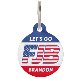 Placa Para Mascotas Let's Go Brandon fjb divertido anti joe Biden dog