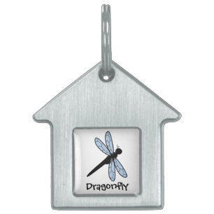 Placa Para Mascotas Libélula linda del vector