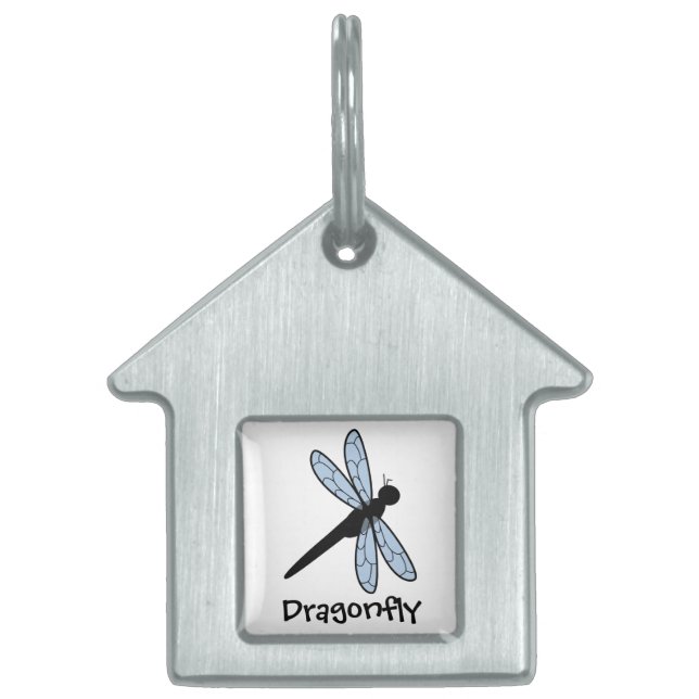 Placa Para Mascotas Libélula linda del vector (Frente)