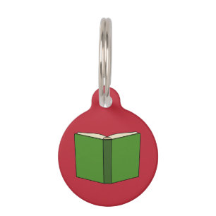 Placa Para Mascotas Libro Verde personalizado   Añadir nombre
