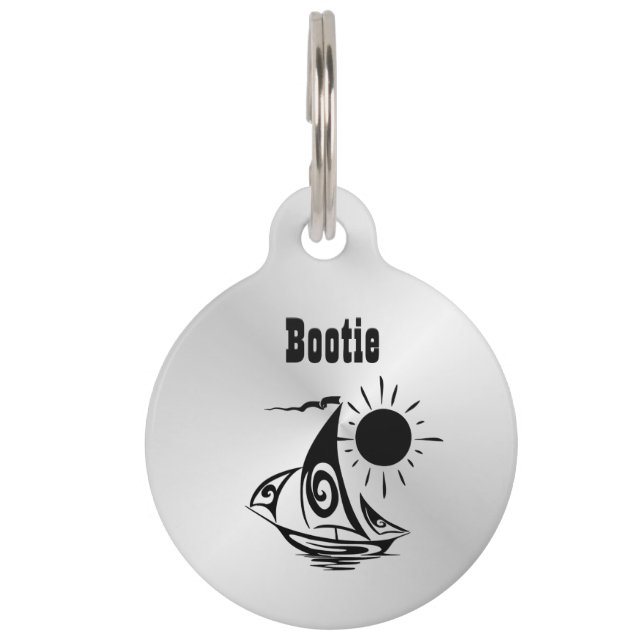 Placa Para Mascotas Licencia de navegación de Lazy Day y devolución de (Anverso)