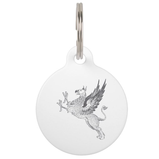 Placa Para Mascotas Línea arte de la prensa de copiar de Gryphon del (Anverso)