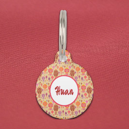 Placa Para Mascotas Linternas chinas coloridas