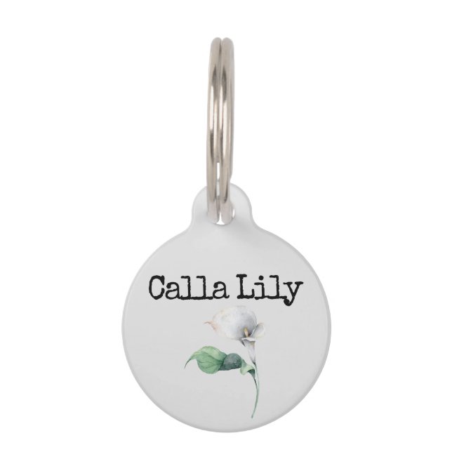 Placa Para Mascotas Lirio Calla (Anverso)