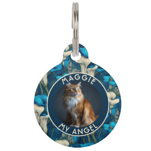 Placa Para Mascotas Lirios Calla Regalo de Gato Adorable