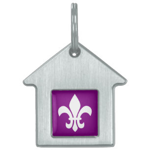 Placa Para Mascotas Lirios de Lis Purpura y Blanco