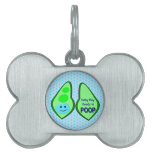 Placa Para Mascotas Listo para hacer caca bebé niño azul etiqueta de i