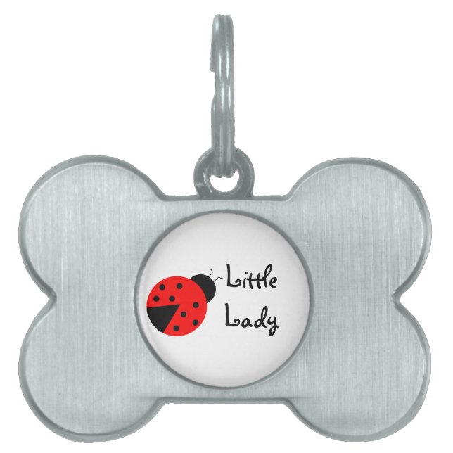 Placa Para Mascotas Little Lady Ladybug (Frente)