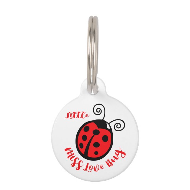 Placa Para Mascotas Little Miss Love Bug (Anverso)