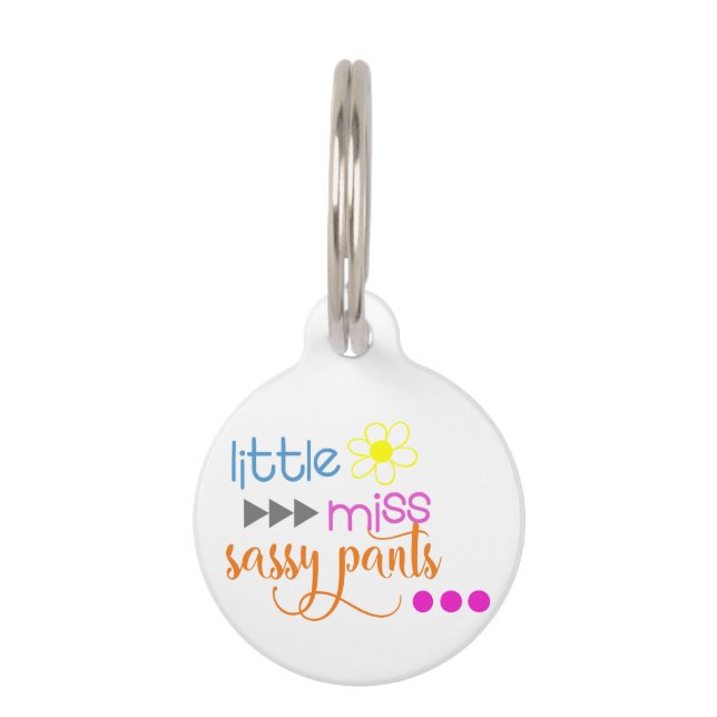 Placa Para Mascotas Little Miss Sassy Pants (Anverso)