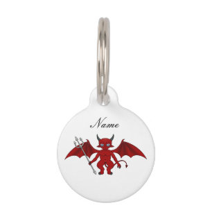 Placa Para Mascotas Little Red Devil Thunder_Cove
