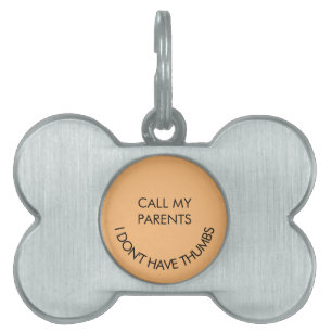 Placa Para Mascotas Llama a mis padres No tengo pulgares Enmarcado