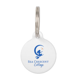 Placa Para Mascotas Llave de cottage Sea Crescent, amuleto de bolso