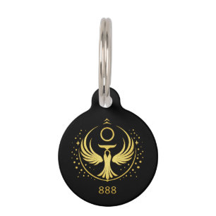 Placa Para Mascotas Llave Gold Phoenix 888 Sigilo Símbolo Espiritual