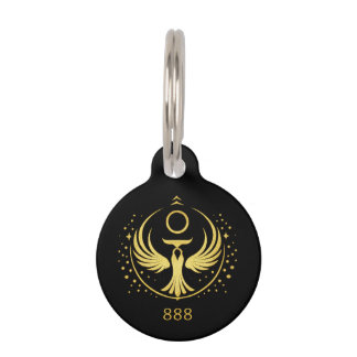 Placa Para Mascotas Llave Gold Phoenix 888 | Sigilo Símbolo Espiritual
