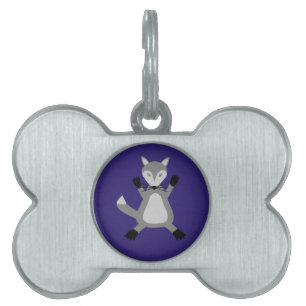 Placa Para Mascotas Lobo de Halloween espeluznante y lindo