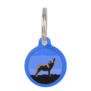 Placa Para Mascotas Lobo en invierno - Arte de vida silvestre original