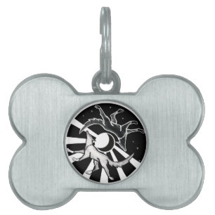 Placa Para Mascotas Lobos de sol y luna