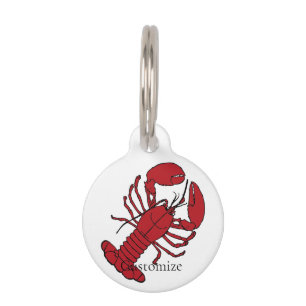 Placa Para Mascotas Lobster de Red Maine Thunder_Cove