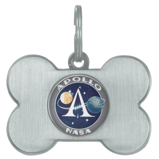 Placa Para Mascotas Logotipo del programa Apollo (Frente)