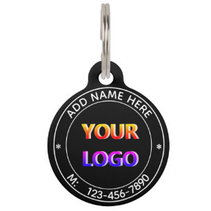 Placa Para Mascotas Logotipo o foto y nombre de texto de su etiqueta d