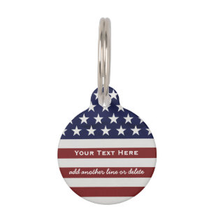 Placa Para Mascotas Los E.E.U.U. bandera americana personalizado