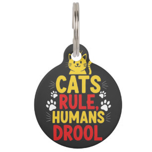 Placa Para Mascotas Los Gatos Mandan, Los Humanos Babean