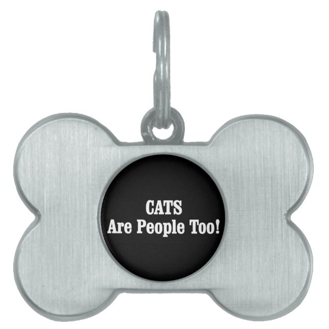 Placa Para Mascotas ¡Los GATOS También Son Personas! (Frente)