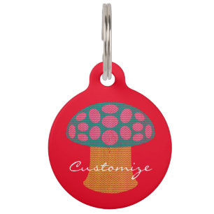 Placa Para Mascotas Los hongos rojos de Amanita Thunder_Cove