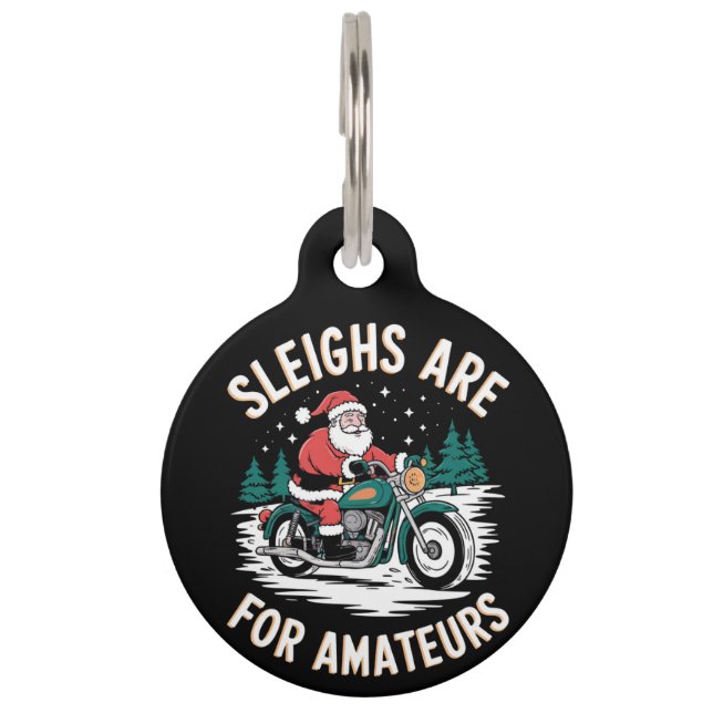 Placa Para Mascotas Los Navidades Amateurs Motocicleta Biker (Anverso)