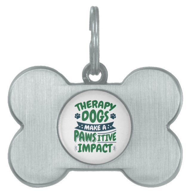 Placa Para Mascotas Los perros de terapia tienen un impacto positivo e (Frente)